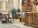 Organist James Parsons and the Vicar's dog